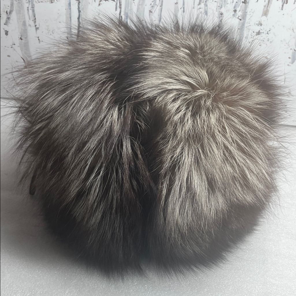 Vintage Silver Fox Muff,Hand-Warmer & Purse
